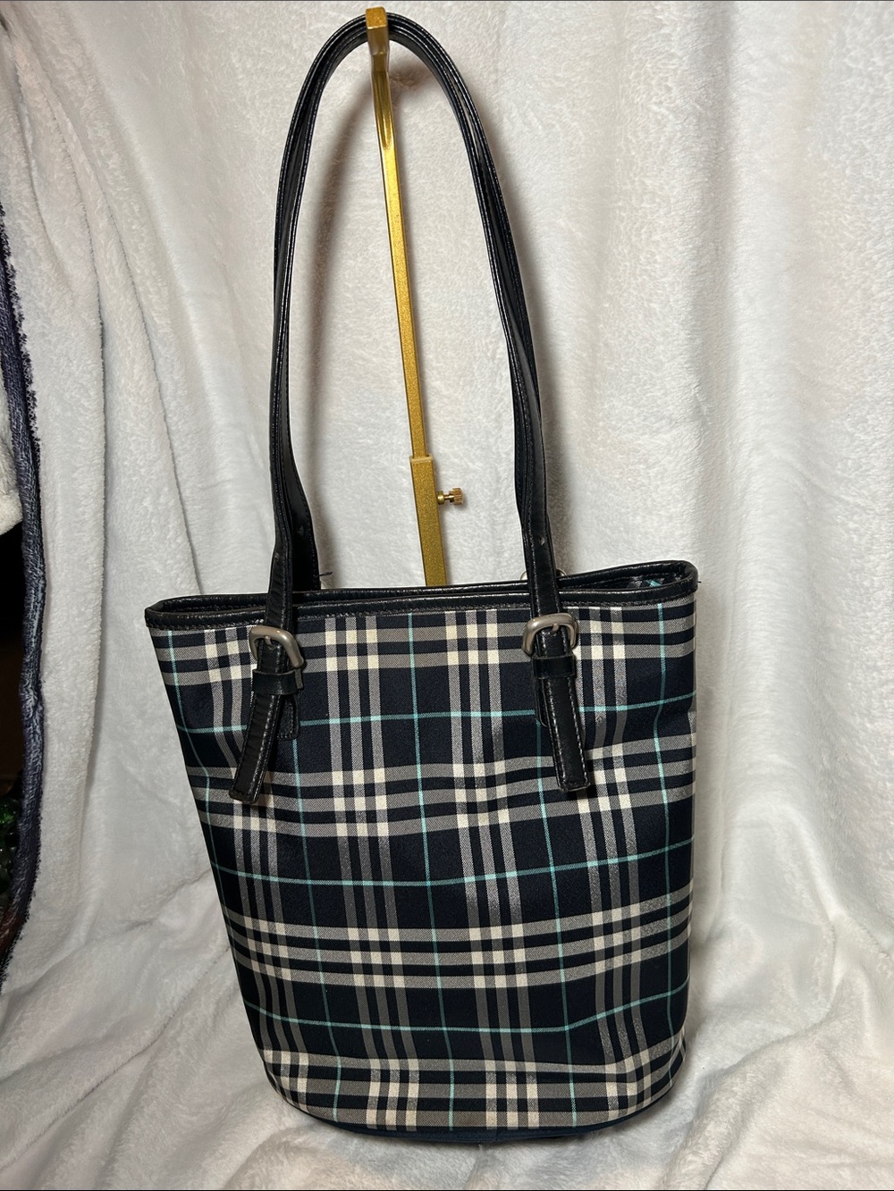 405. Vintage Burberrys Blue Label Blue Nova Check Bucket - Picture 3 of 9